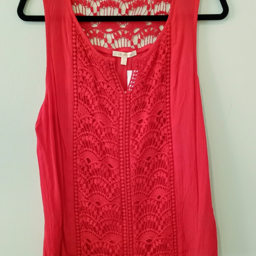 NWT Skies Are Blue Azazel Crochet Detail Top (L)